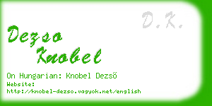 dezso knobel business card
